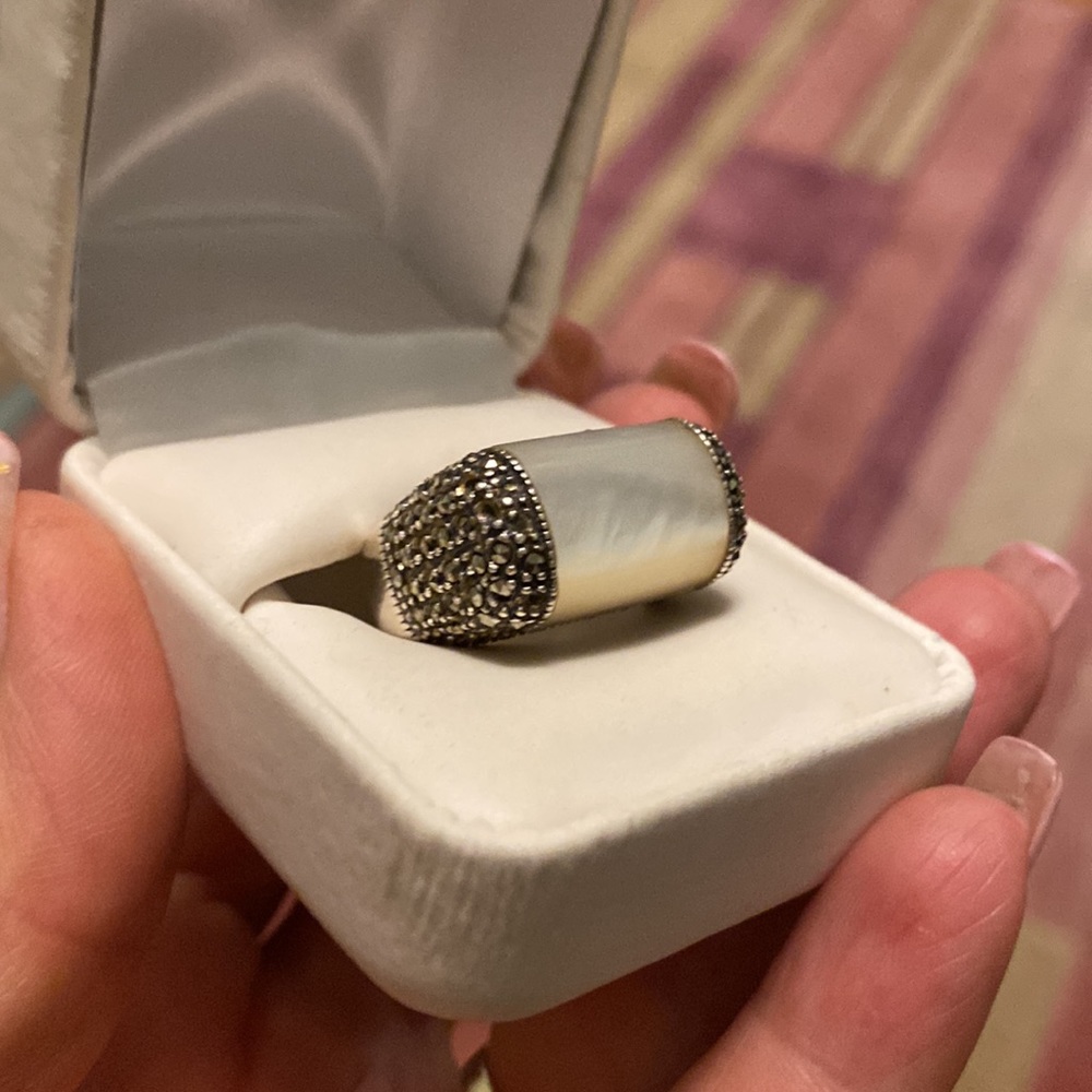 Silver 925 ring with real pearl,size 7 - Picture 4 of 8